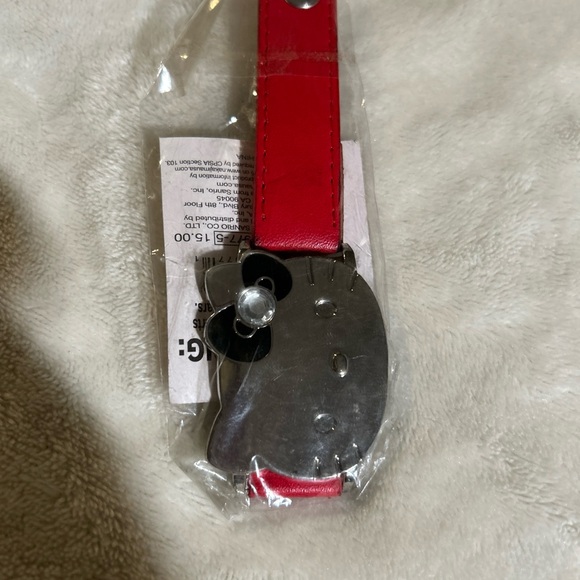 Hello Kitty 2012 NWT Pink Leather Silver Tone Bracelet 7.5 - Picture 1 of 8